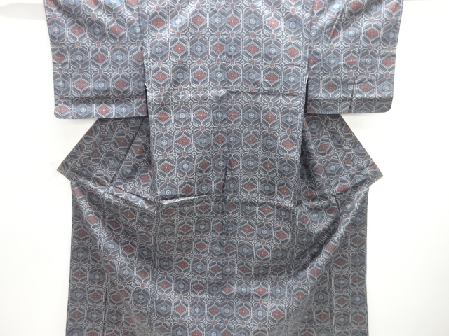 幾何学模様織り出し西陣伝承紬着物